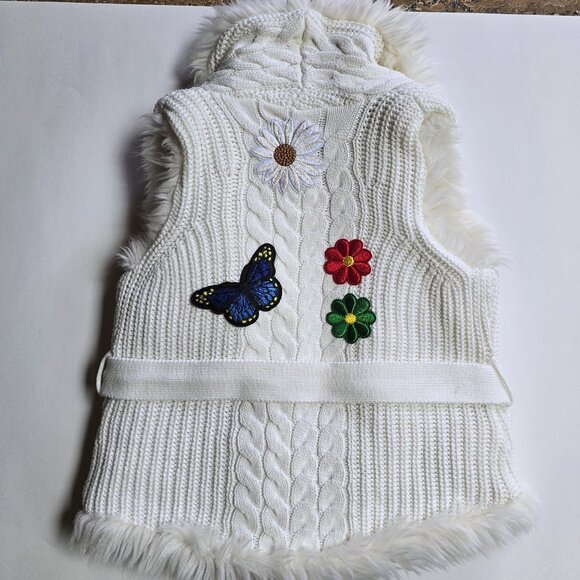 DKNY Girls Faux Fur Knitted Vest reversible - Picture 5 of 10